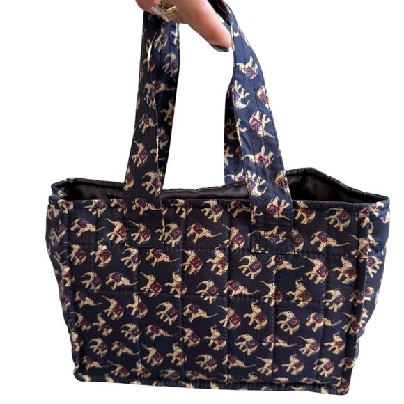 JIM THOMPSON Elephant Print Thai Silk Mini Tote Satchel Bag - Picture 8 of 10